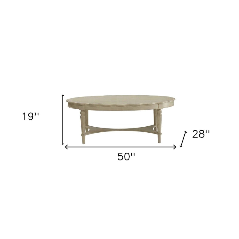 Table basse blanc antique 50 X 28 X 19