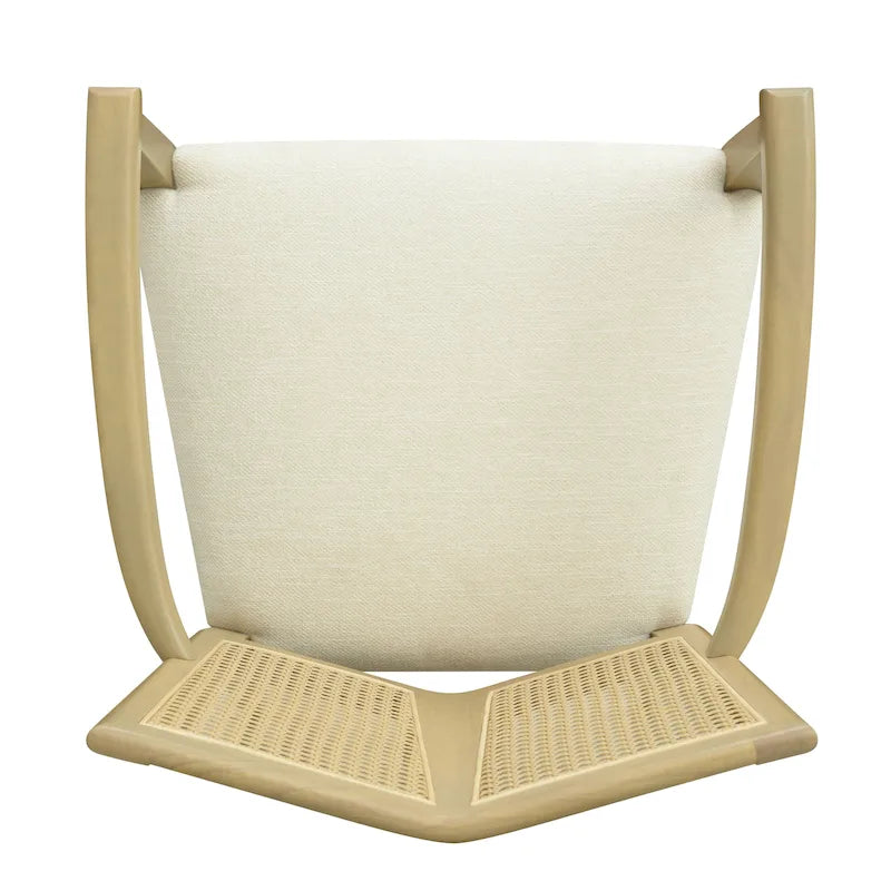 Lot de 2 chaises de salle à manger avec accoudoirs, style milieu du siècle, avec dossier en rotin