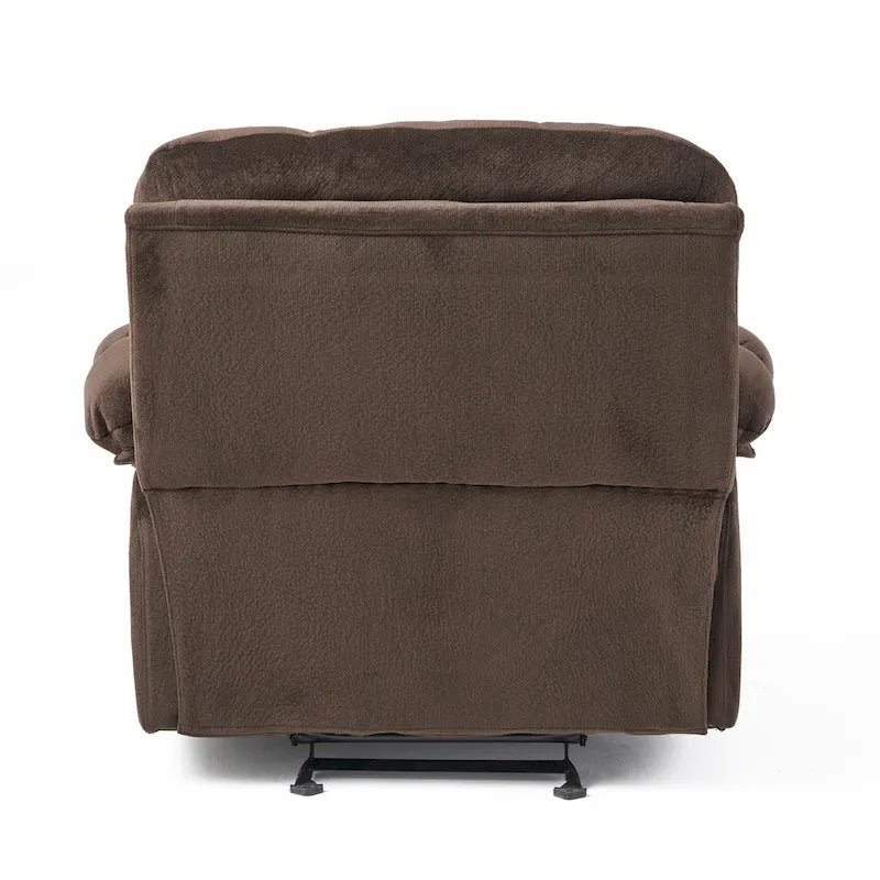 Fauteuil inclinable manuel de luxe couleur chocolat avec revêtement doux pour la peau et double porte-gobelet