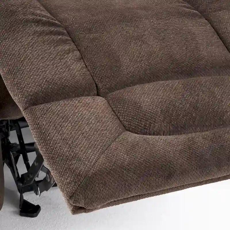 Fauteuil inclinable manuel de luxe couleur chocolat avec revêtement doux pour la peau et double porte-gobelet