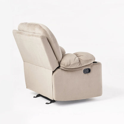 Fauteuil inclinable manuel de luxe couleur chocolat avec revêtement doux pour la peau et double porte-gobelet