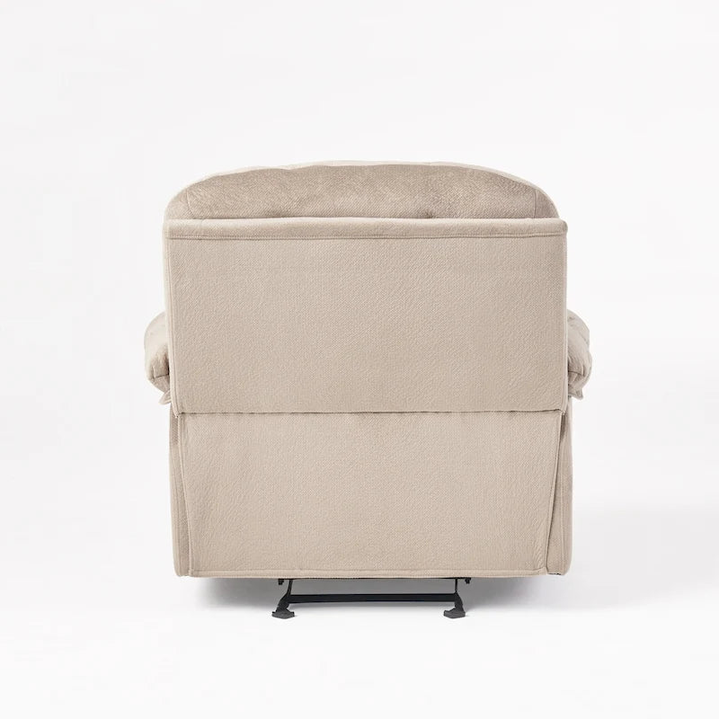 Fauteuil inclinable manuel de luxe couleur chocolat avec revêtement doux pour la peau et double porte-gobelet