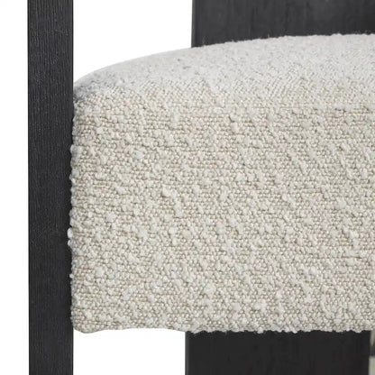 Fauteuil d'appoint de salon rond en tissu bouclé au dossier incurvé en polyester, style moderne du milieu du siècle - Crème ou blanc