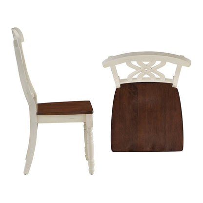 Chaises de salle à manger antiques bicolores (lot de 2)