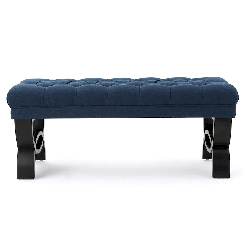 Banc ottoman en tissu capitonné - 41.00 L x 17.25 l x 16.75 H