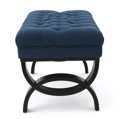 Banc ottoman en tissu capitonné - 41.00 L x 17.25 l x 16.75 H