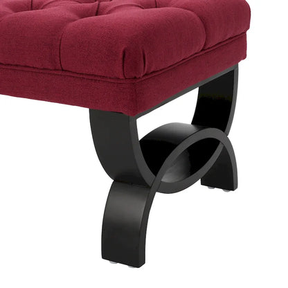 Banc ottoman en tissu capitonné - 41.00 L x 17.25 l x 16.75 H