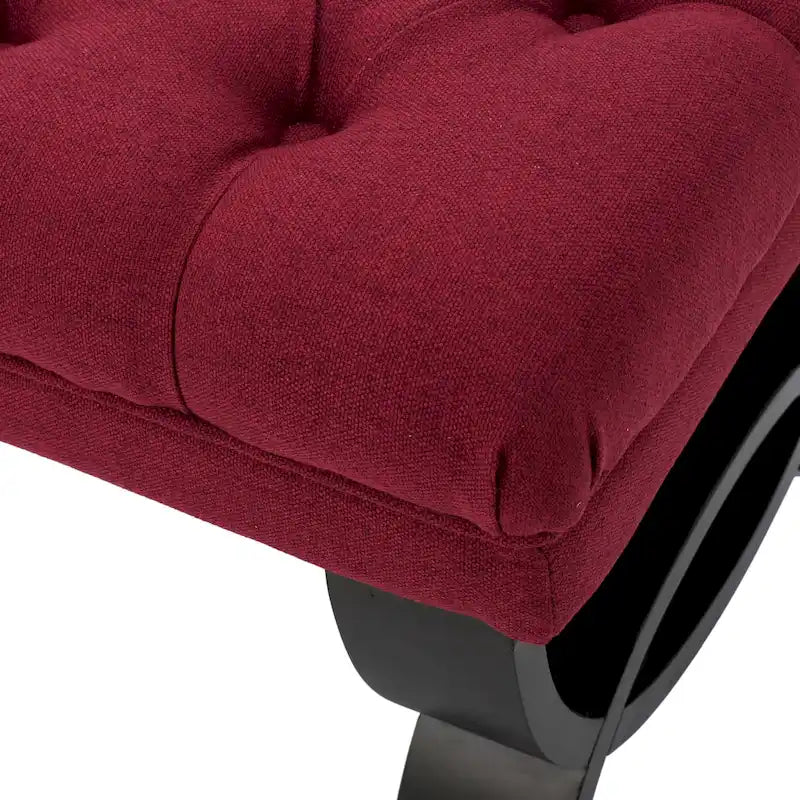 Banc ottoman en tissu capitonné - 41.00 L x 17.25 l x 16.75 H
