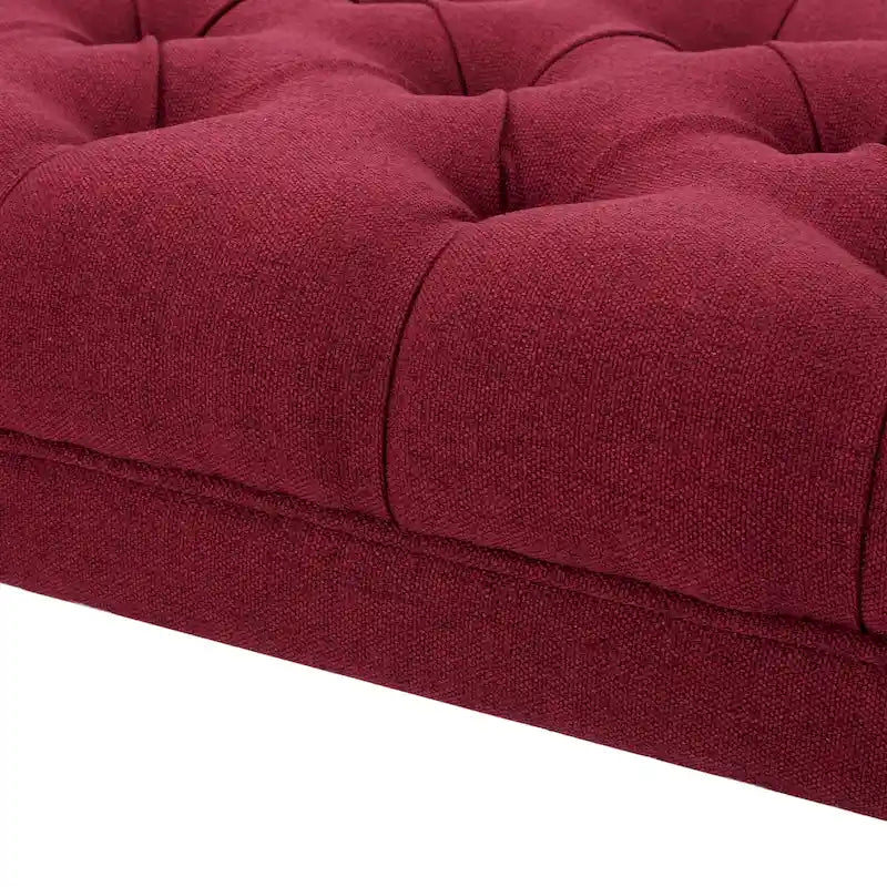 Banc ottoman en tissu capitonné - 41.00 L x 17.25 l x 16.75 H