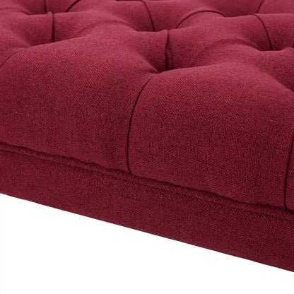 Banc ottoman en tissu capitonné - 41.00 L x 17.25 l x 16.75 H