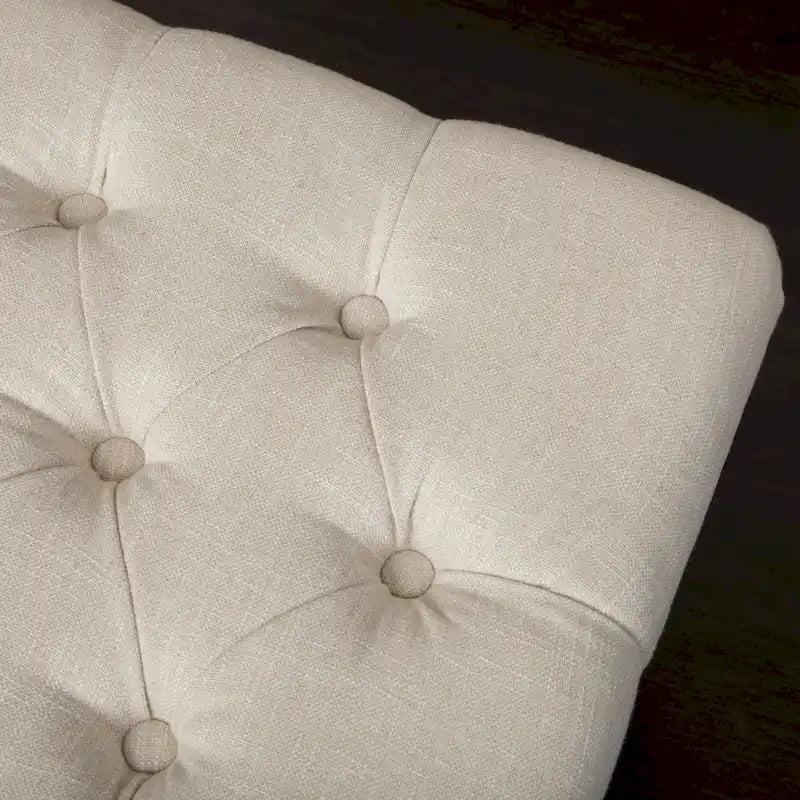 Banc ottoman en tissu capitonné - 41.00 L x 17.25 l x 16.75 H