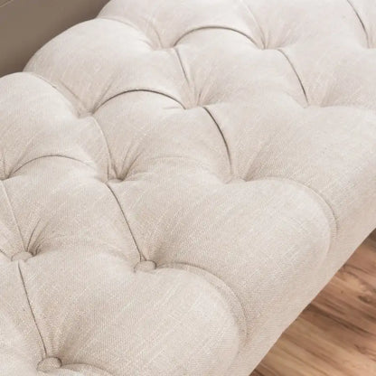 Banc ottoman en tissu capitonné - 41.00 L x 17.25 l x 16.75 H