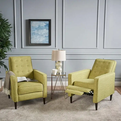 Fauteuil inclinable capitonné à dossier haut (ensemble de deux pièces)