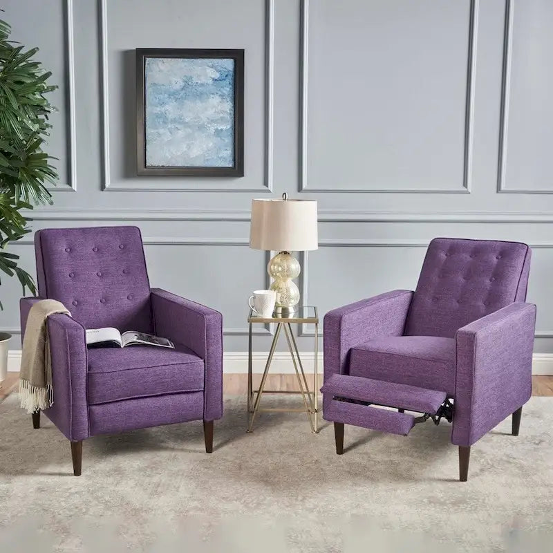 Fauteuil inclinable capitonné à dossier haut (ensemble de deux pièces)