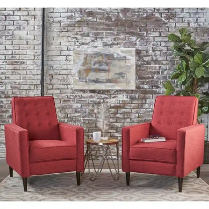 Fauteuil inclinable capitonné à dossier haut (ensemble de deux pièces)
