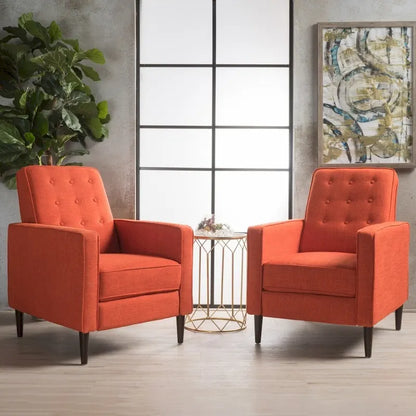 Fauteuil inclinable capitonné à dossier haut (ensemble de deux pièces)