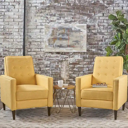 Fauteuil inclinable capitonné à dossier haut (ensemble de deux pièces)