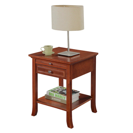 Table d'appoint avec tiroir et tablette coulissante