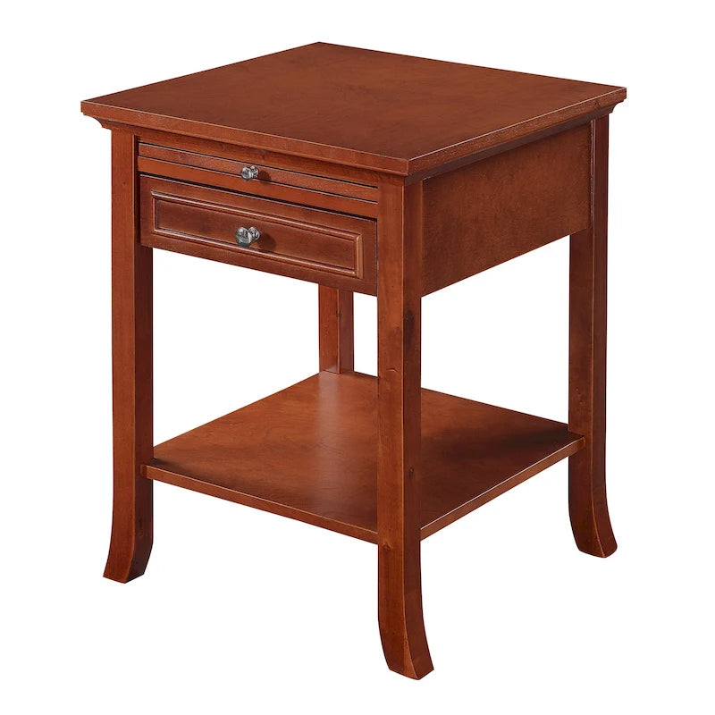 Table d'appoint avec tiroir et tablette coulissante