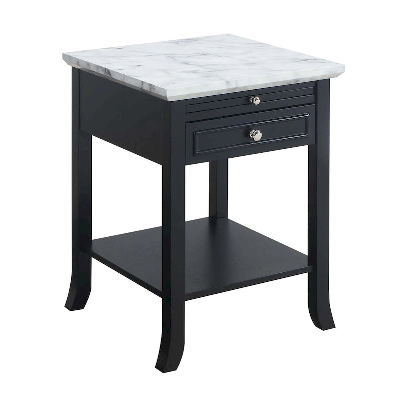Table d'appoint avec tiroir et tablette coulissante