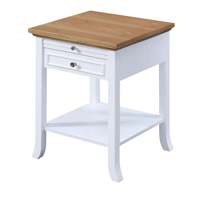 Table d'appoint avec tiroir et tablette coulissante