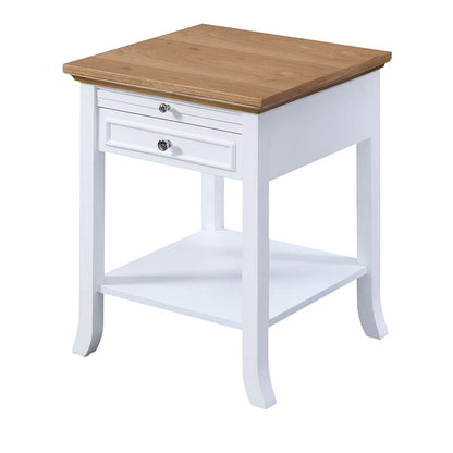 Table d'appoint avec tiroir et tablette coulissante