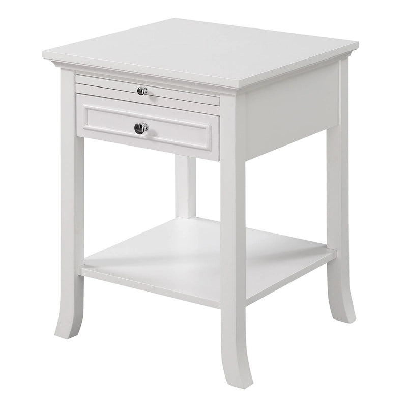 Table d'appoint avec tiroir et tablette coulissante