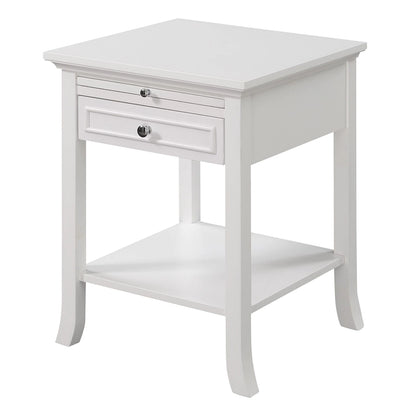 Table d'appoint avec tiroir et tablette coulissante