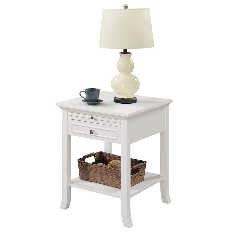 Table d'appoint avec tiroir et tablette coulissante