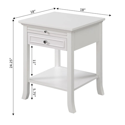 Table d'appoint avec tiroir et tablette coulissante