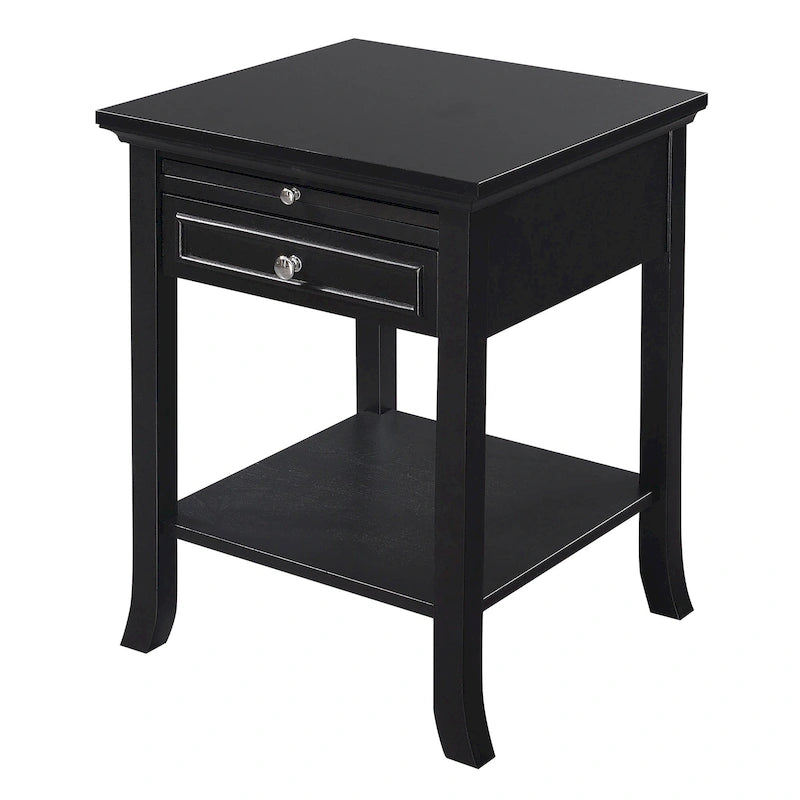 Table d'appoint avec tiroir et tablette coulissante
