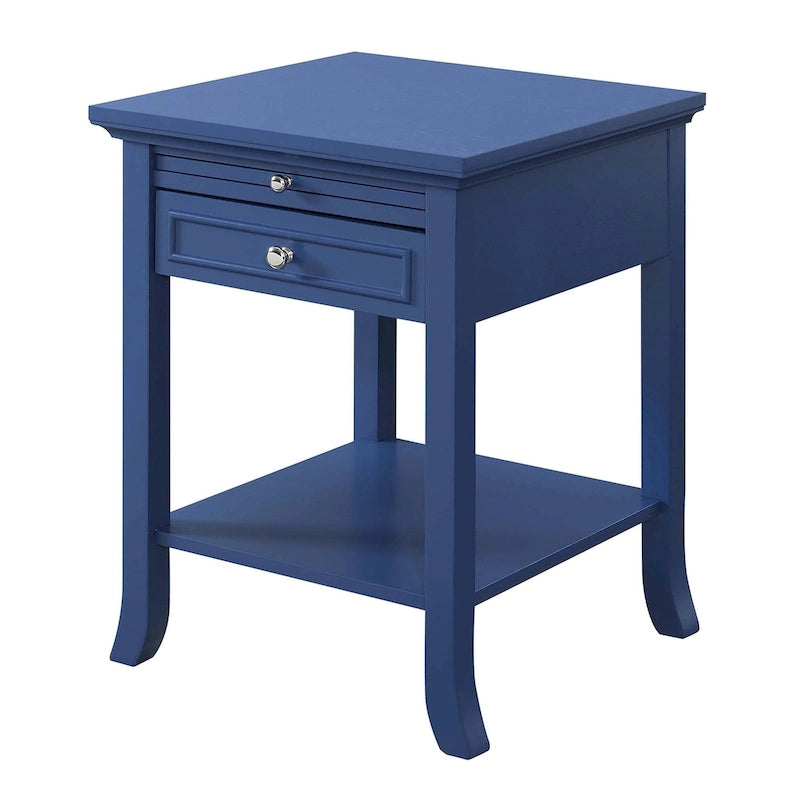 Table d'appoint avec tiroir et tablette coulissante