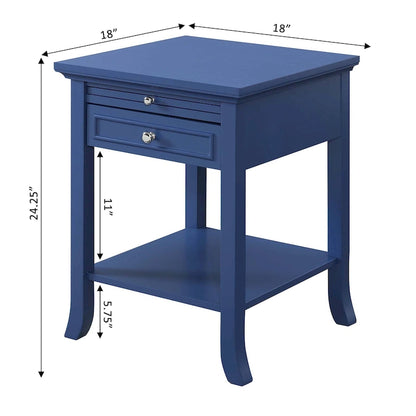 Table d'appoint avec tiroir et tablette coulissante