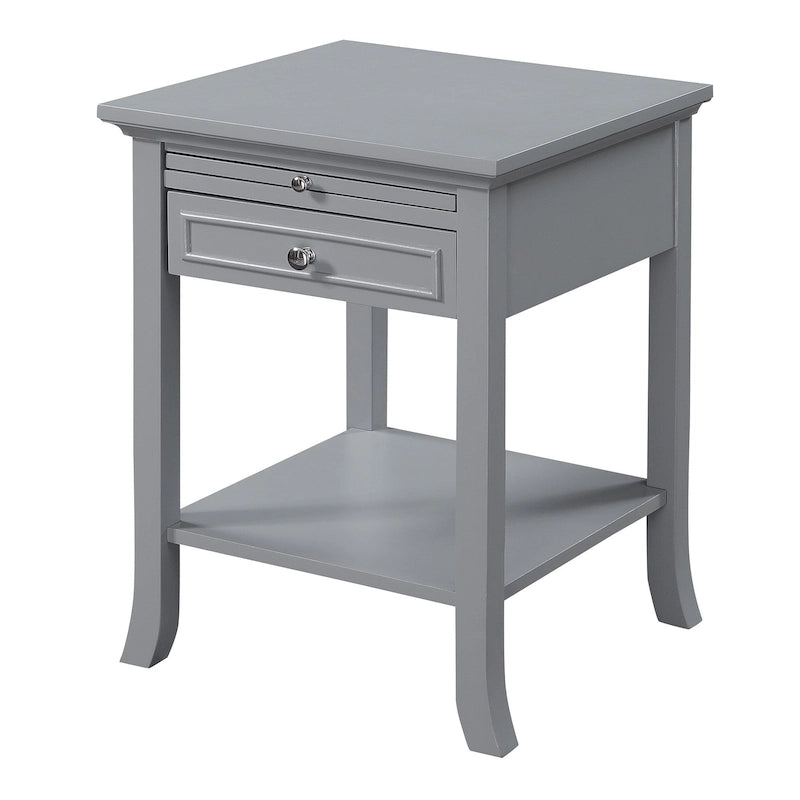 Table d'appoint avec tiroir et tablette coulissante