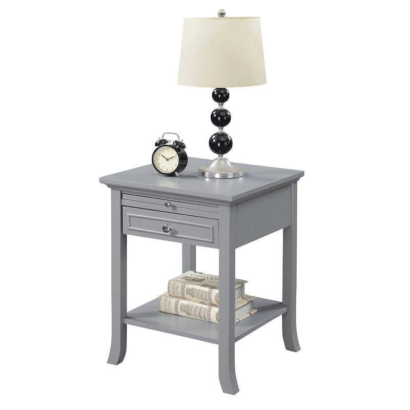 Table d'appoint avec tiroir et tablette coulissante