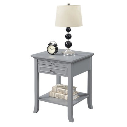 Table d'appoint avec tiroir et tablette coulissante
