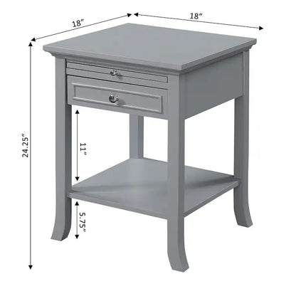Table d'appoint avec tiroir et tablette coulissante
