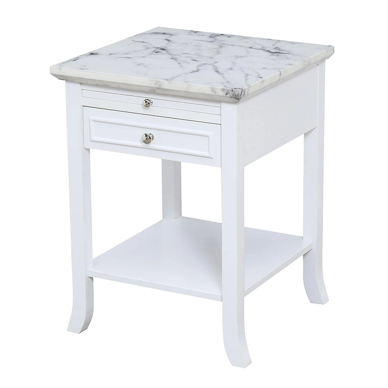 Table d'appoint avec tiroir et tablette coulissante