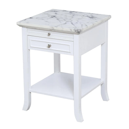 Table d'appoint avec tiroir et tablette coulissante