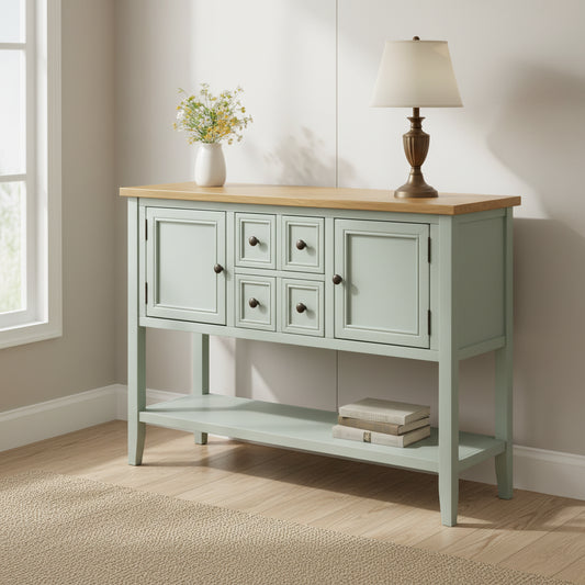 Modern Buffet Sideboard Console Table with Bottom Shelf