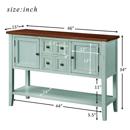 Table console bahut moderne avec étagère inférieure
