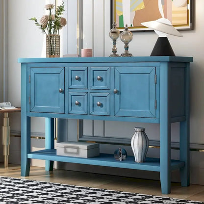 Table console bahut moderne avec étagère inférieure