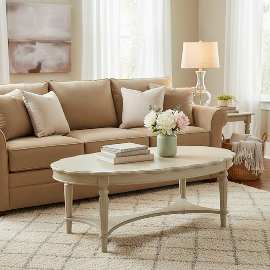 50 X 28 X 19 Antique White Coffee Table