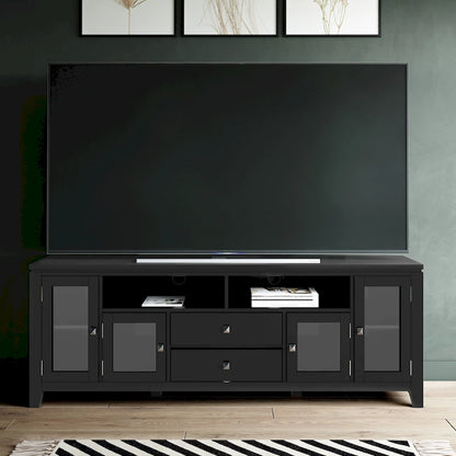 Meuble TV/Média Contemporain en Bois Massif de 183 cm de Large pour TV jusqu'à 80 pouces
