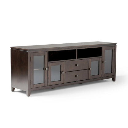 Meuble TV/Média Contemporain en Bois Massif de 183 cm de Large pour TV jusqu'à 80 pouces