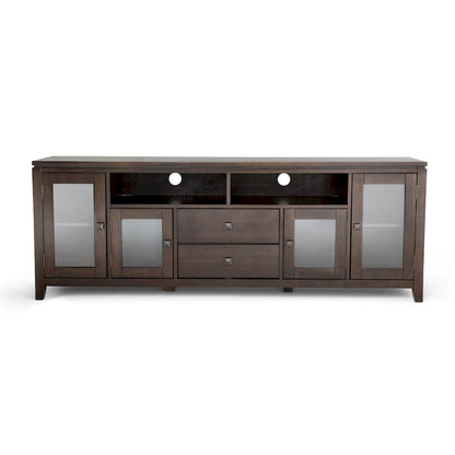 Meuble TV/Média Contemporain en Bois Massif de 183 cm de Large pour TV jusqu'à 80 pouces