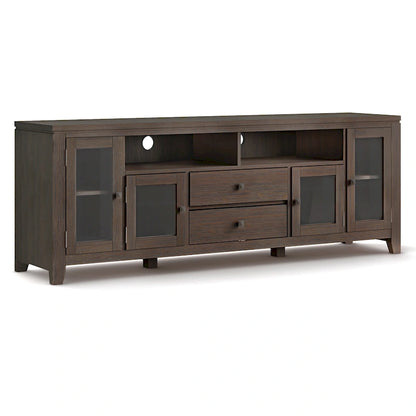 Meuble TV/Média Contemporain en Bois Massif de 183 cm de Large pour TV jusqu'à 80 pouces