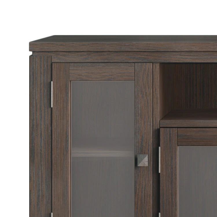 Meuble TV/Média Contemporain en Bois Massif de 183 cm de Large pour TV jusqu'à 80 pouces