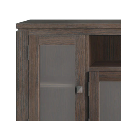 Meuble TV/Média Contemporain en Bois Massif de 183 cm de Large pour TV jusqu'à 80 pouces