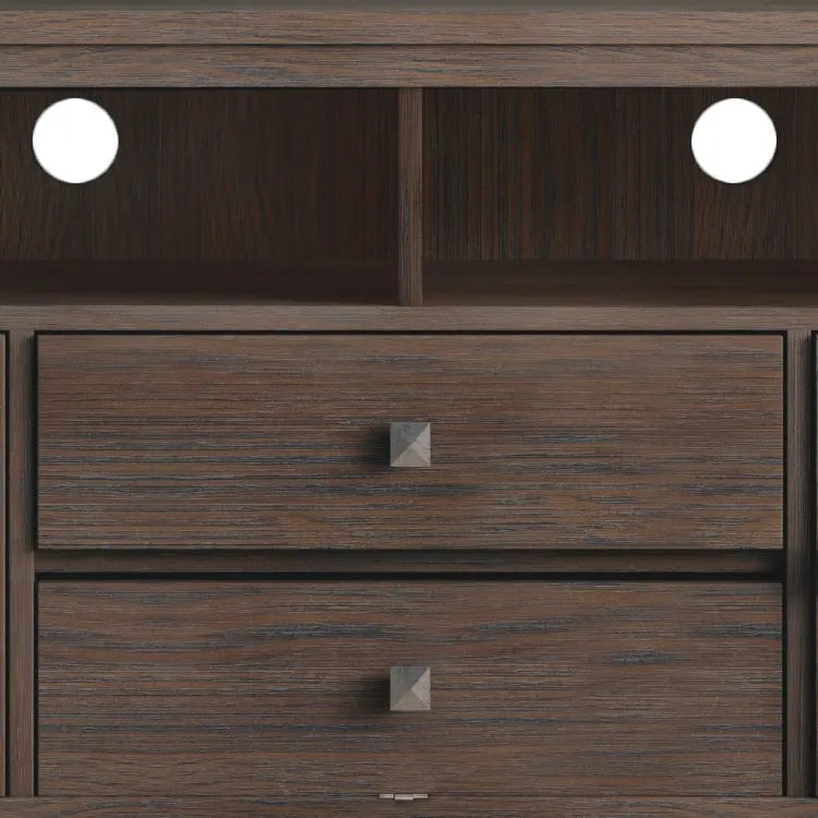 Meuble TV/Média Contemporain en Bois Massif de 183 cm de Large pour TV jusqu'à 80 pouces
